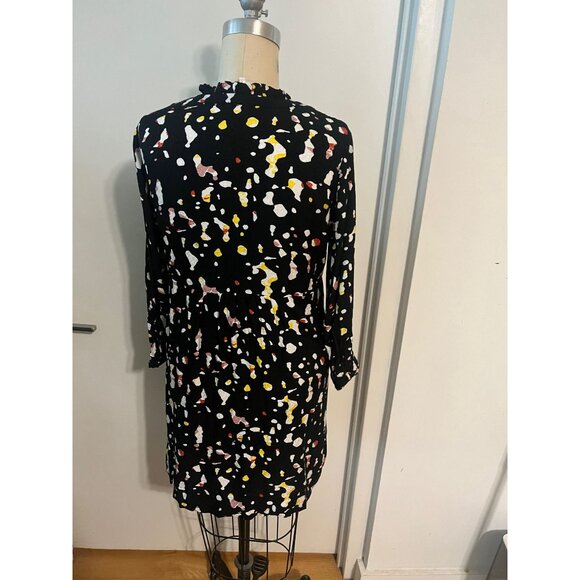 ba&sh Telma Black Mini Dress Abstract Graphic Print Colorful Size Small - Picture 4 of 9